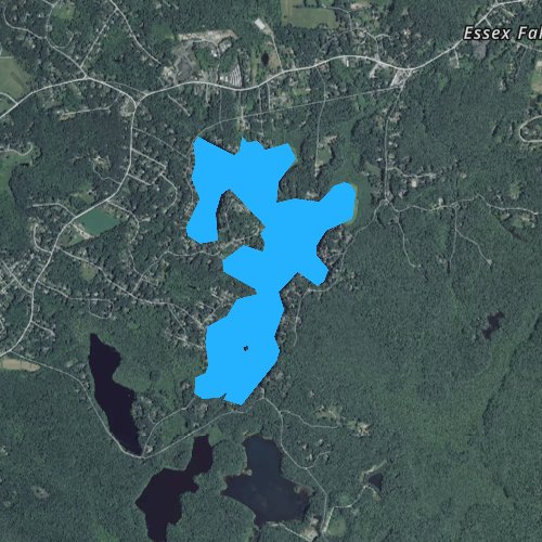 Fly fishing map for Chebacco Lake, Massachusetts