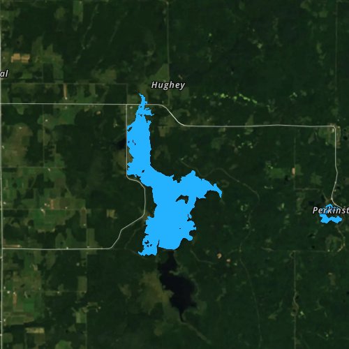 Fly fishing map for Chequamegon Waters 125 Reservoir, Wisconsin