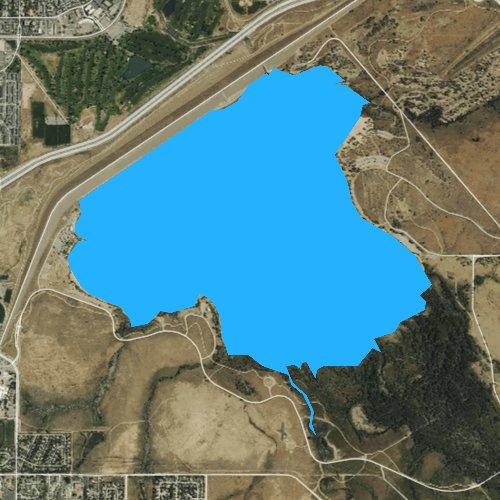 Fly fishing map for Cherry Creek Lake, Colorado