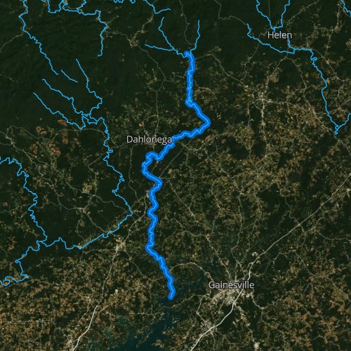 Fly fishing map for Chestatee River, Georgia