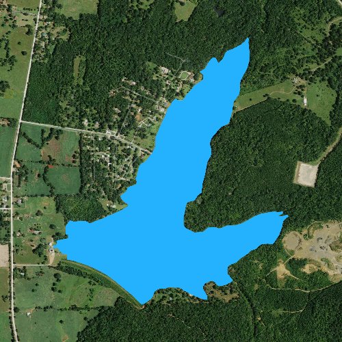 Fly fishing map for City Lake: San Augustine, Texas
