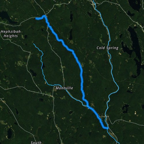 Fly fishing map for Clam River, Massachusetts