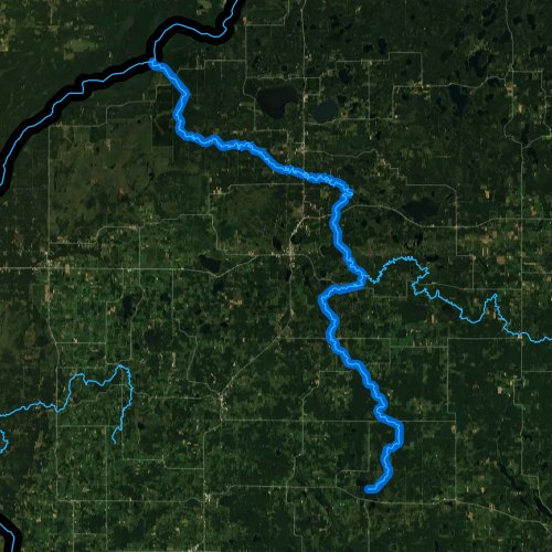 Fly fishing map for Clam River, Wisconsin