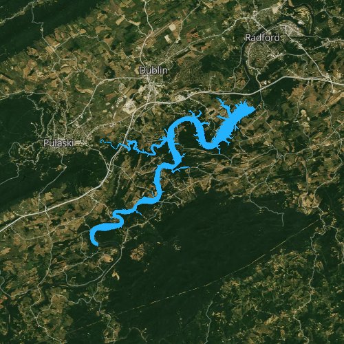 Fly fishing map for Claytor Lake, Virginia