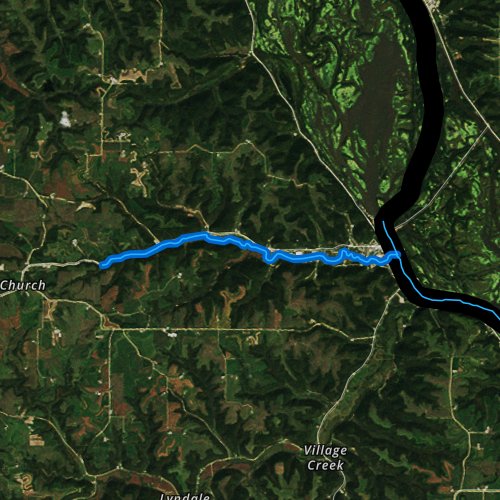 Fly fishing map for Clear Creek, Iowa