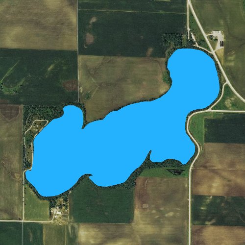 Fly fishing map for Clear Lake: Pocahontas, Iowa