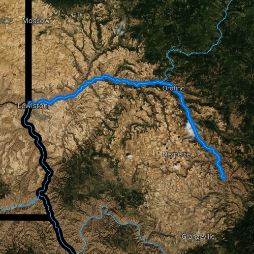 Fly fishing map for Clearwater River, Idaho