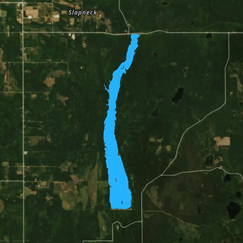 Fly fishing map for Cleveland Cliffs Basin, Michigan