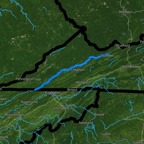 Fly fishing map for Clinch River, Virginia
