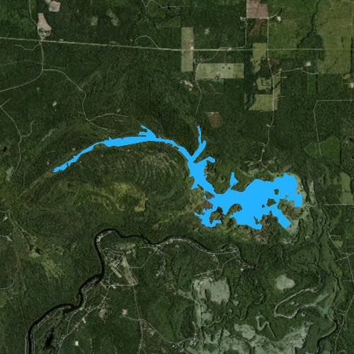 Fly fishing map for Clinton Lake, Texas