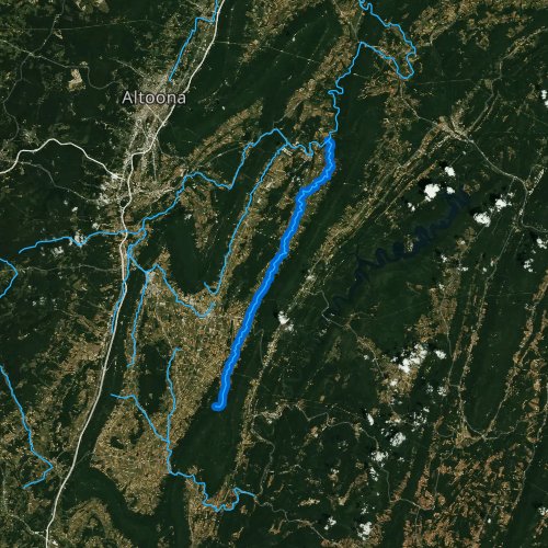 Fly fishing map for Clover Creek, Pennsylvania