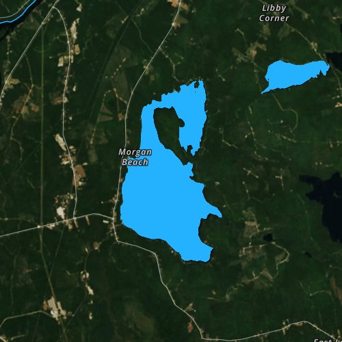 Fly fishing map for Cold Stream Pond, Maine