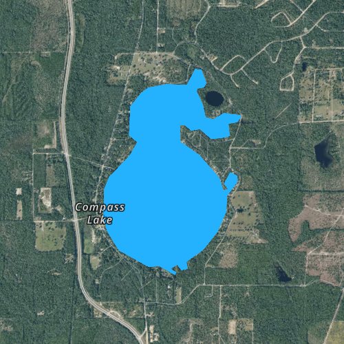 Fly fishing map for Compass Lake, Florida