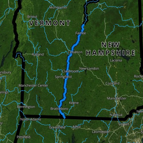 Fly fishing map for Connecticut River: Lower, Vermont
