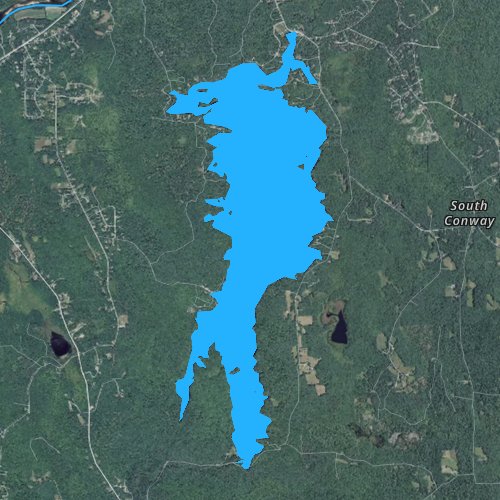 Fly fishing map for Conway Lake, New Hampshire