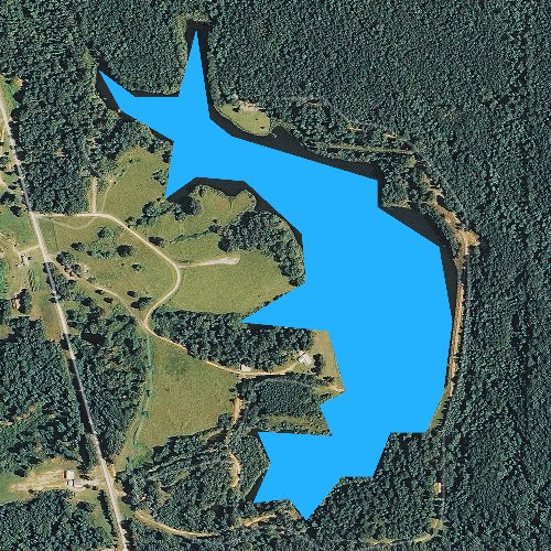 Fly fishing map for Cooper Lake, Mississippi