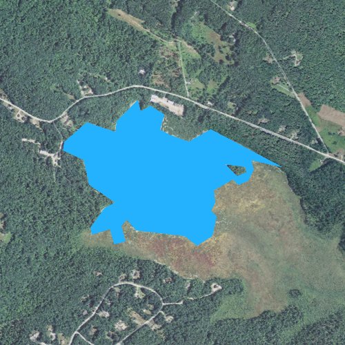 Fly fishing map for Copps Pond, New Hampshire