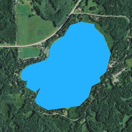 Fly fishing map for Cornell Lake, Wisconsin