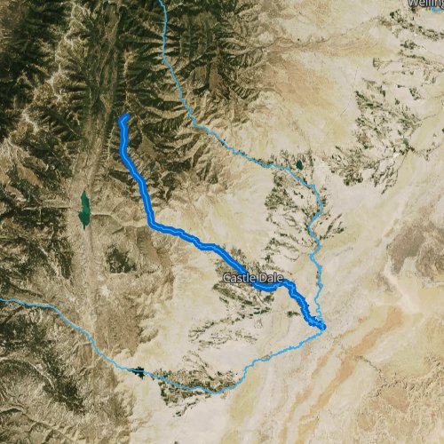 Fly fishing map for Cottonwood Creek, Utah