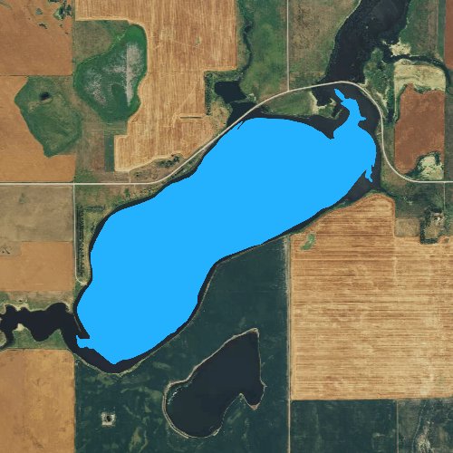 Fly fishing map for Cottonwood Lake: Sully, South Dakota