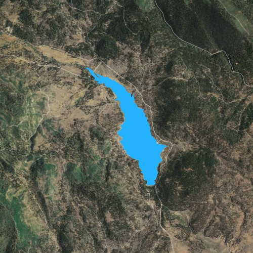 Fly fishing map for Cottonwood Reservoir, Oregon