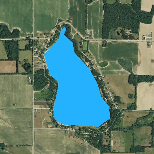 Fly fishing map for Cowden Lake, Michigan