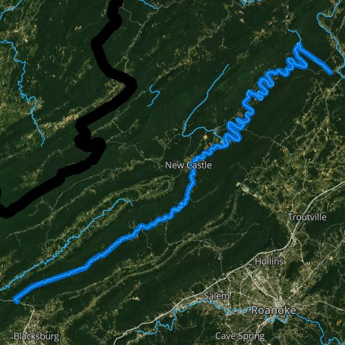 Fly fishing map for Craig Creek, Virginia