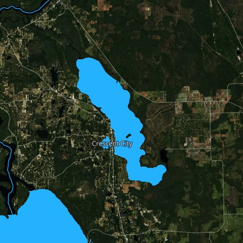 Fly fishing map for Crescent Lake, Florida
