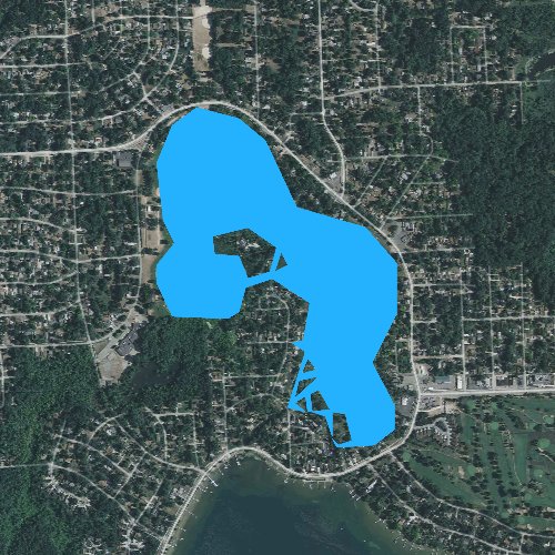 Fly fishing map for Crescent Lake, Michigan