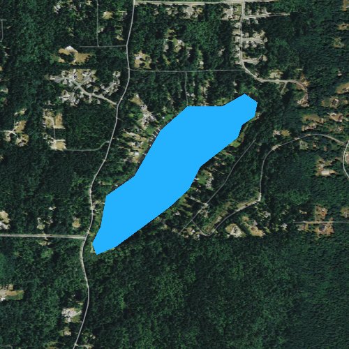 Fly fishing map for Crescent Lake, Washington