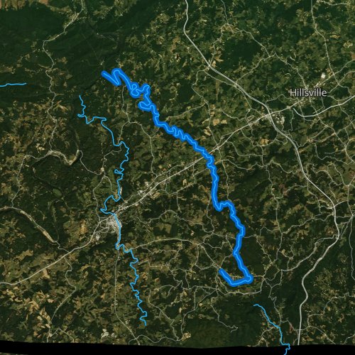 Fly fishing map for Crooked Creek, Virginia