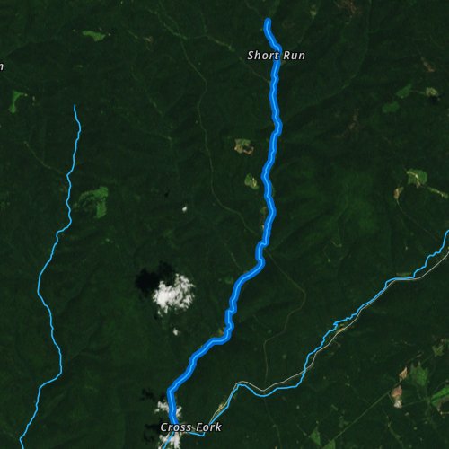 Fly fishing map for Cross Fork, Pennsylvania