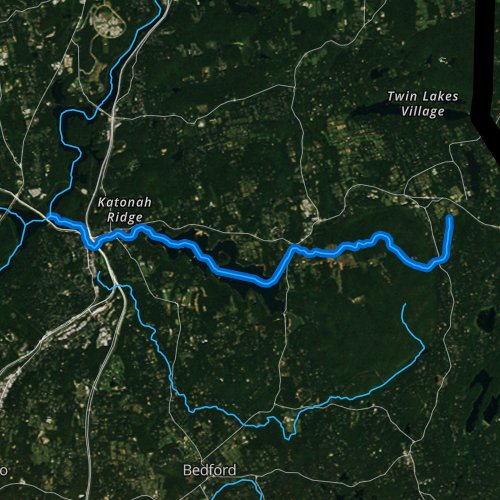 Fly fishing map for Cross River, New York