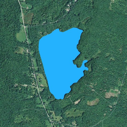 Fly fishing map for Crystal Pond: Knox, Maine