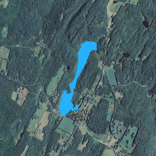 Fly fishing map for Curtis Pond, Vermont