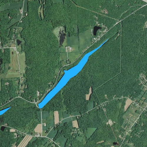 Fly fishing map for Curtis Reservoir, Pennsylvania