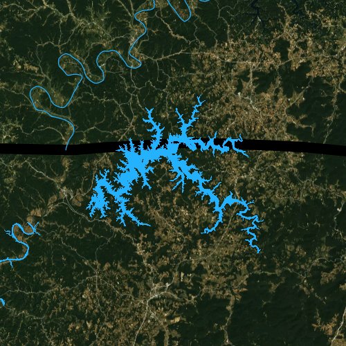 Fly fishing map for Dale Hollow Lake, Tennessee