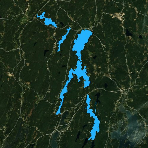 Fly fishing map for Damariscotta Lake, Maine