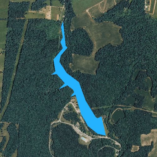 Fly fishing map for David Crockett Lake, Tennessee