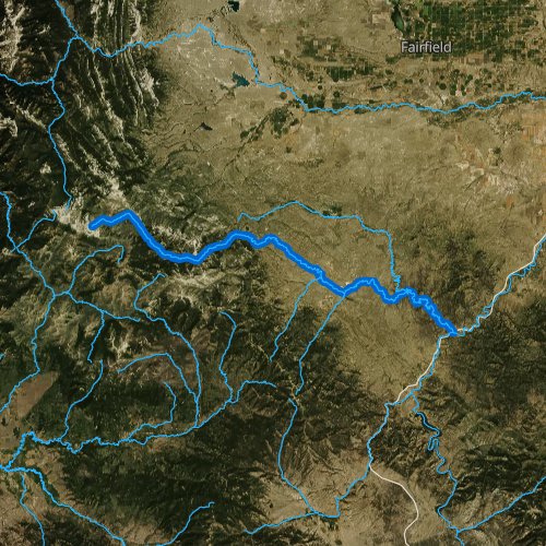Fly fishing map for Dearborn River, Montana
