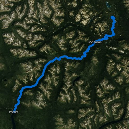 Fly fishing map for Dease River, British Columbia