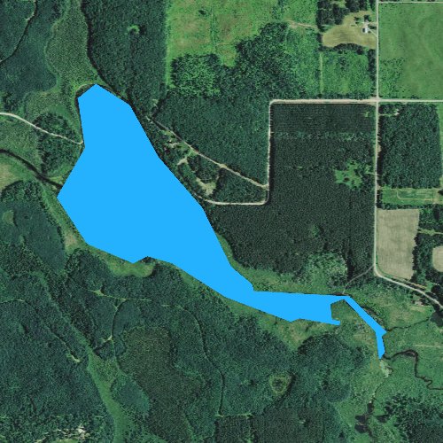 Fly fishing map for Dilley Lake, Wisconsin