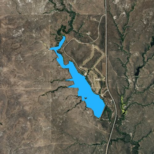 Fly fishing map for Dupree Lake, South Dakota