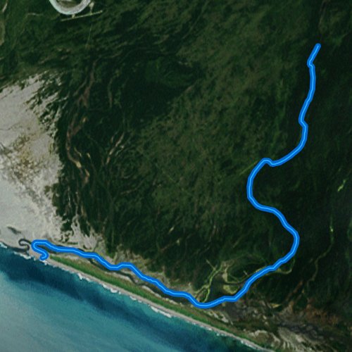 Fly fishing map for East Alsek River, Alaska