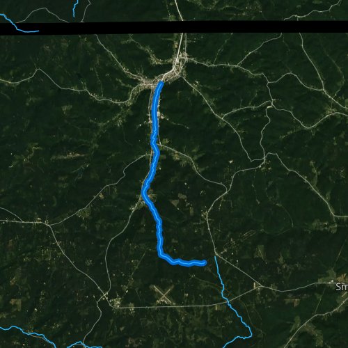 Fly fishing map for East Branch Tunungwant Creek, Pennsylvania