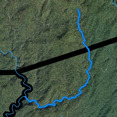 Fly fishing map for East Fork Chattooga River, South Carolina