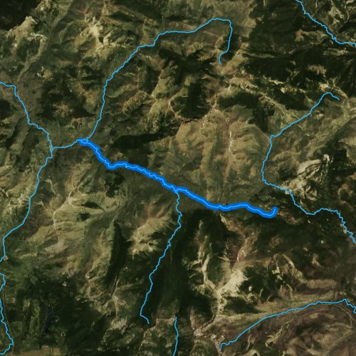 Fly fishing map for East Fork North Fork Blackfoot River, Montana