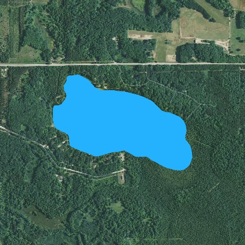 Fly fishing map for East Lake: Kalkaska, Michigan