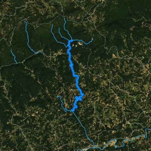 Fly fishing map for East Prong Roaring River, North Carolina