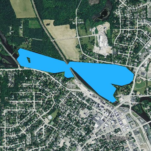 Fly fishing map for Echo Lake 284, Wisconsin